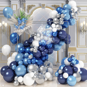 Does Not Apply Blue White Silver Balloon Arch Kit, Navy Blue Silver White Balloon Garland With Does Not Apply Blue White Silver Balloon Arch Kit, Navy Blue Silver White Balloon Garland With