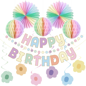 Does Not Apply Pastel Birthday Decorations Macaron Happy Birthday Banner Pastel Paper Fans Hone Does Not Apply Pastel Birthday Decorations Macaron Happy Birthday Banner Pastel Paper Fans Hone