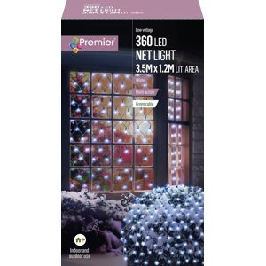 Premier 360 Led Christmas Multi-Action Curtain Net Lights - 3.5m X 1.2m - White Premier 360 Led Christmas Multi-Action Curtain Net Lights - 3.5m X 1.2m - White