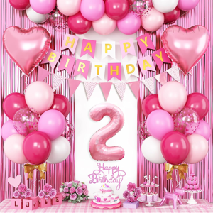 Does Not Apply 2nd Birthday Decorations For Girls,Hot Pink 2nd Birthday Balloons With Happy Bir Does Not Apply 2nd Birthday Decorations For Girls,Hot Pink 2nd Birthday Balloons With Happy Bir