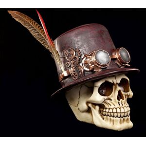 Figuren Shop Gmbh Steampunk Skull With Hat And Feather - Figure Skull Decoration Figuren Shop Gmbh Steampunk Skull With Hat And Feather - Figure Skull Decoration