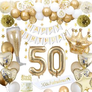 50th Birthday Decorations, Gold 50th Birthday Decorations For Men Women Gold Whi 50th Birthday Decorations, Gold 50th Birthday Decorations For Men Women Gold Whi