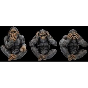 Bigfoot Figures Set - Nothing Evil - Mystical Sasquatch Fantasy Decor Gift Bigfoot Figures Set - Nothing Evil - Mystical Sasquatch Fantasy Decor Gift