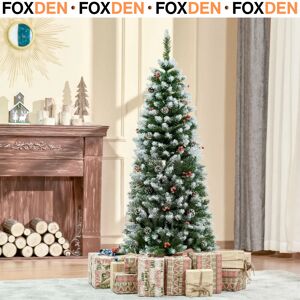 Foxden 5ft Artificial Christmas Tree Bushy Red Berries Pinecones Snowy Xmas Pencil Tree Foxden 5ft Artificial Christmas Tree Bushy Red Berries Pinecones Snowy Xmas Pencil Tree