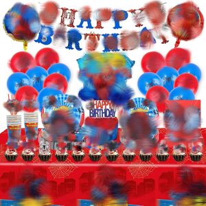 Birthday Party Decorations, 90pcs Party Tableware Set Party Supplies Balloons Sp Birthday Party Decorations, 90pcs Party Tableware Set Party Supplies Balloons Sp