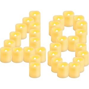 Candle Idea 48 Pack Battery Powered Flickering Led Tea Lights, Flameless Votive Candle Idea 48 Pack Battery Powered Flickering Led Tea Lights, Flameless Votive