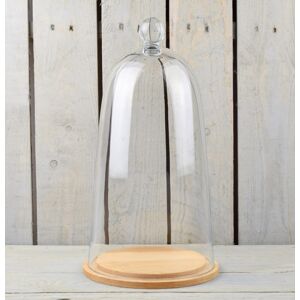 Emh Large Mouth Blown Glass Display Cover Cloche Bell Dome With Natural Base ... Emh Large Mouth Blown Glass Display Cover Cloche Bell Dome With Natural Base ...