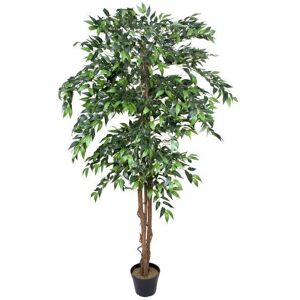 Greenbrokers Artificial Ficus Weeping Fig Tree Potted Plant 6ft/180cm Greenbrokers Artificial Ficus Weeping Fig Tree Potted Plant 6ft/180cm