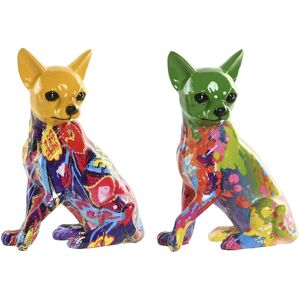 Decorative Figure Home Esprit Yellow Green Multicolour Dog 12 X 9 X 17 Cm [2 Decorative Figure Home Esprit Yellow Green Multicolour Dog 12 X 9 X 17 Cm [2