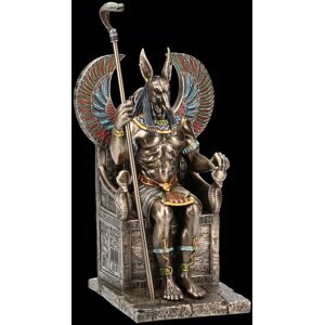 Anubis Figure Sitting On Throne - Egyptian God Veronese Statue Bronze Decor Anubis Figure Sitting On Throne - Egyptian God Veronese Statue Bronze Decor