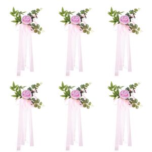 Uxcell 6pcs Wedding Aisle Decorations Pew Flowers Chair Artificial Flowers Pink Uxcell 6pcs Wedding Aisle Decorations Pew Flowers Chair Artificial Flowers Pink