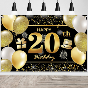 Does Not Apply 20th Happy Birthday Banner Birthday Decorations Backdrop For Party Does Not Apply 20th Happy Birthday Banner Birthday Decorations Backdrop For Party