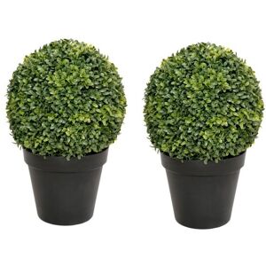 Greenbrokers 2x Artificial Premium Quality Topiary Boxwood Ball Plants Black Pot Greenbrokers 2x Artificial Premium Quality Topiary Boxwood Ball Plants Black Pot
