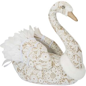 Vfm E-Store Christmas Glitter Swan Decoration 35cm X 18cm White X 1 Vfm E-Store Christmas Glitter Swan Decoration 35cm X 18cm White X 1
