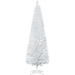 Homcom 6ft Pencil Artificial Christmas Tree With Solid Stand Tips White Homcom 6ft Pencil Artificial Christmas Tree With Solid Stand Tips White