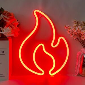 Red Neon Sign Led Flame Sign For Home Decorations Shop Restaurant Bar Bedroom, 2 Red Neon Sign Led Flame Sign For Home Decorations Shop Restaurant Bar Bedroom, 2