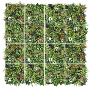 Blooming Artificial - Faux Mayan Living Wall 50cm Green Outdoor - Pack Of 8 Blooming Artificial - Faux Mayan Living Wall 50cm Green Outdoor - Pack Of 8