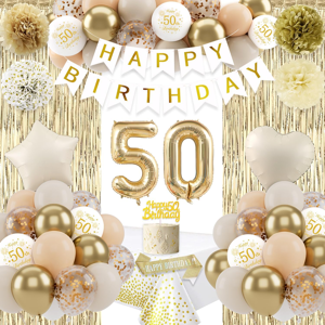 Does Not Apply 50th Birthday Decorations For Women Men, 50th Sand White Gold Balloons, 50th Par Does Not Apply 50th Birthday Decorations For Women Men, 50th Sand White Gold Balloons, 50th Par
