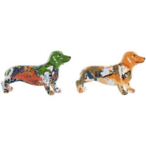 Decorative Figure Home Esprit Yellow Green Multicolour Dog 20 X 6 X 11,5 Cm [ Decorative Figure Home Esprit Yellow Green Multicolour Dog 20 X 6 X 11,5 Cm [