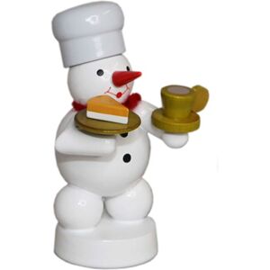 Fa. Volker Zenker Erzgebirgische Volkskunst Winter Decoration Snowman With Baker With Coffee And Cake Height 8cm New Snow Fa. Volker Zenker Erzgebirgische Volkskunst Winter Decoration Snowman With Baker With Coffee And Cake Height 8cm New Snow