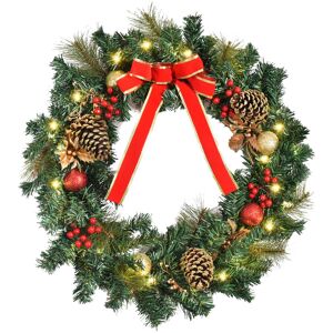 HOMCOM Model 60 cm LED Christmas Wreath - Christmas Wreath HOMCOM Model 60 cm LED Christmas Wreath - Christmas Wreath