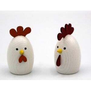 Erzgebirgische Volkskunst Drechslerei Schalling Miniature Cock & Chicken, White Bxhxt 3, 5x6x4cm New Easter Figure Decor Seiffen Erzgebirgische Volkskunst Drechslerei Schalling Miniature Cock & Chicken, White Bxhxt 3, 5x6x4cm New Easter Figure Decor Seiffen