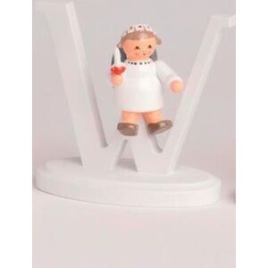 Kwo Kunstgewerbe-Werkstätten Olbernhau Gmbh Miniature Figure Angel With Letter "W" Wxdxh= 8x4x7cm New Wooden Winter Figurine Kwo Kunstgewerbe-Werkstätten Olbernhau Gmbh Miniature Figure Angel With Letter "W" Wxdxh= 8x4x7cm New Wooden Winter Figurine