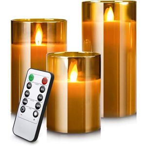 Yinuo Mirror Led Flameless Candles, Battery Operated Flickering Candles Pillar Real Wax Movi Yinuo Mirror Led Flameless Candles, Battery Operated Flickering Candles Pillar Real Wax Movi