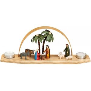 Erzgebirgische Volkskunst Drechslerei Schalling Christmas Nativity Scene Colorful For Tealights Wxhxd 32x14x7.5cm New Erzgebirgische Volkskunst Drechslerei Schalling Christmas Nativity Scene Colorful For Tealights Wxhxd 32x14x7.5cm New