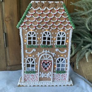 Flat Light Up Gingerbread House Christmas Decoration Gisela Graham Iced Resin Flat Light Up Gingerbread House Christmas Decoration Gisela Graham Iced Resin