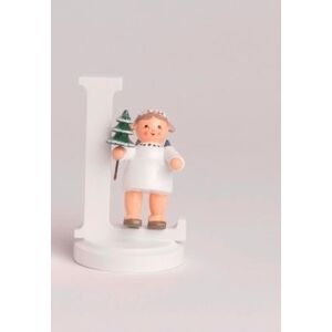 Kwo Kunstgewerbe-Werkst�tten Olbernhau Gmbh Miniature Figure Angel With Letter "L" Wxhxd= 4x4x7cm New Wooden Figure Winter Kwo Kunstgewerbe-Werkst�tten Olbernhau Gmbh Miniature Figure Angel With Letter "L" Wxhxd= 4x4x7cm New Wooden Figure Winter