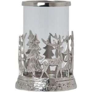 Hill Interiors Stag Hurricane Lantern Silver - Hurricane Lantern Hill Interiors Stag Hurricane Lantern Silver - Hurricane Lantern