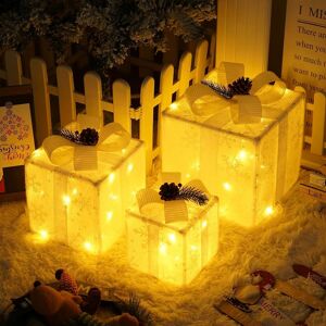 Wokdsbl 3pcs Light Up Boxes With Warm White Led Lights, Indoor Outdoor Christmas Decora Wokdsbl 3pcs Light Up Boxes With Warm White Led Lights, Indoor Outdoor Christmas Decora