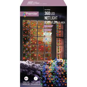 Premier 360 Led Christmas Multi-Action Curtain Net Lights - 3.5m X 1.2m - Multi Premier 360 Led Christmas Multi-Action Curtain Net Lights - 3.5m X 1.2m - Multi