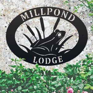 Black Country Metal Works New Black Frog Iron Oval House Name Sign Black Country Metal Works New Black Frog Iron Oval House Name Sign