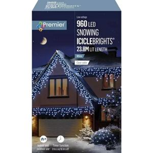 Premier 960 Led Snowing Icicles Multi-Action Christmas Lights Timer Cool White Premier 960 Led Snowing Icicles Multi-Action Christmas Lights Timer Cool White