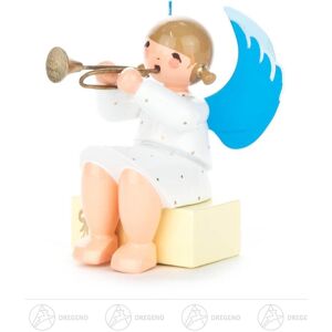 Großhandel Dregeno Angel With Trumpet Sitting On Gift Package H=approx 5.5 Cm New Christmas Figure Großhandel Dregeno Angel With Trumpet Sitting On Gift Package H=approx 5.5 Cm New Christmas Figure
