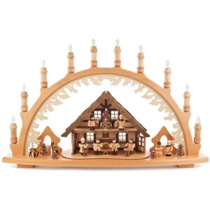 Großhandel Dregeno Hutzenstube Schwibbogen With Figures, El. Bel. 66.5x42.5x15cm New Light Arch Großhandel Dregeno Hutzenstube Schwibbogen With Figures, El. Bel. 66.5x42.5x15cm New Light Arch