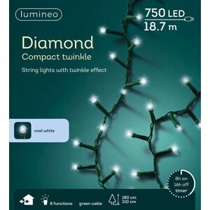 Kaemingk 750 Led Multi-Action Christmas Tree Lights With Timer 18.7m - White Kaemingk 750 Led Multi-Action Christmas Tree Lights With Timer 18.7m - White