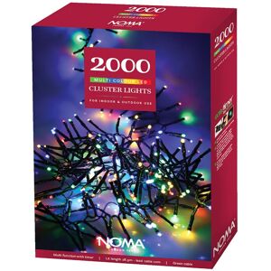 Noma Indoor Outdoor 2000 Christmas Xmas Multi Action Cluster Lights-Multi-Colour Noma Indoor Outdoor 2000 Christmas Xmas Multi Action Cluster Lights-Multi-Colour