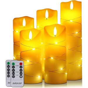 Led Candle, With Embedded Fairy String Lights,5-Piece Led Candle, With 10-Key Re Led Candle, With Embedded Fairy String Lights,5-Piece Led Candle, With 10-Key Re
