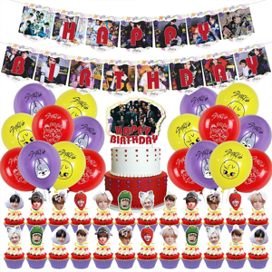 Does Not Apply Stray-K 32 Piece Party Balloon Decorations - Happy Birthday Banner, Cake Toppers Does Not Apply Stray-K 32 Piece Party Balloon Decorations - Happy Birthday Banner, Cake Toppers
