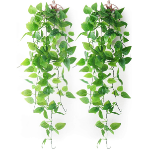 Branded 2 Pack Artificial Hanging Plants With Baskets, Fake Hanging Ivy Vine Wall Hangin Branded 2 Pack Artificial Hanging Plants With Baskets, Fake Hanging Ivy Vine Wall Hangin