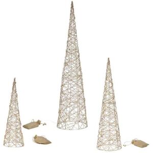 Samuel Alexander Set Of 3 Battery Operated Gold Weave Christmas Cone Trees With Warm White Leds Samuel Alexander Set Of 3 Battery Operated Gold Weave Christmas Cone Trees With Warm White Leds