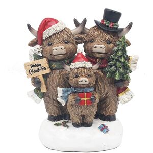 Lesser & Pavey Festive Highland Cow Family Figurine Lp54679 Lesser & Pavey Festive Highland Cow Family Figurine Lp54679