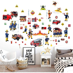 Does Not Apply Wall Sticker Fireman Sam, Wall Decal, Murals For Boys Bedroom, 2 Sheets, Pattern Does Not Apply Wall Sticker Fireman Sam, Wall Decal, Murals For Boys Bedroom, 2 Sheets, Pattern