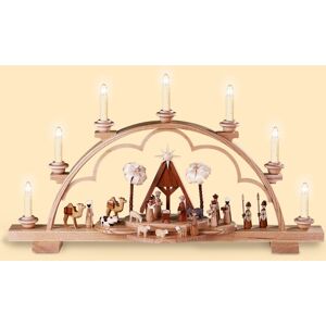 Müller German Candle Arch Christmas Story, Length 64 Cm / 25 Inch, Natur.. Mu 12644 New Müller German Candle Arch Christmas Story, Length 64 Cm / 25 Inch, Natur.. Mu 12644 New
