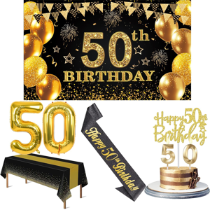 Does Not Apply 50th Birthday Decorations Men Women With 50th Birthday Banner, Black And Gold Ta Does Not Apply 50th Birthday Decorations Men Women With 50th Birthday Banner, Black And Gold Ta