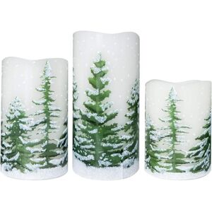 Eldnacele Green Tree Christmas Flameless Flickering Candles With 6h Timer, Batt Eldnacele Green Tree Christmas Flameless Flickering Candles With 6h Timer, Batt