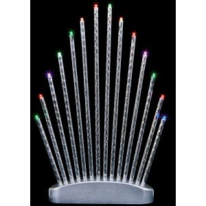 Premier Christmas Advent Candle Bridge Fan Silver Multicoloured Change Leds Battery 41cm Premier Christmas Advent Candle Bridge Fan Silver Multicoloured Change Leds Battery 41cm